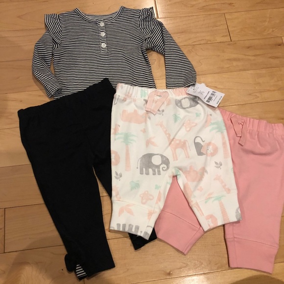 Carter's Other - 4 items! Baby girl shirt and pants, sz 6 months